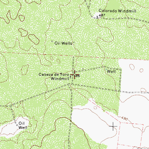 Topographic Map of Cabeza de Toro Windmill, TX