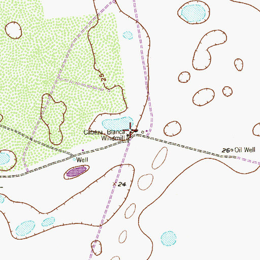 Topographic Map of Cabeza Blanca Windmill, TX