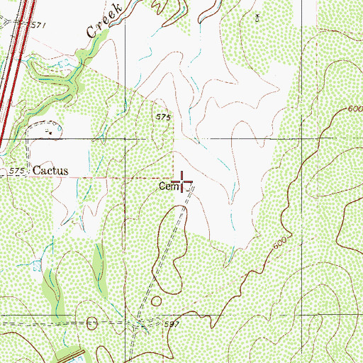 Topographic Map of Cactus Cemetery, TX