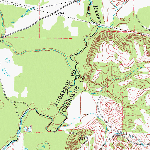 Topographic Map of Caddo Creek, TX