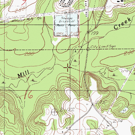 Topographic Map of Sandy Creek, AL