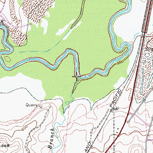 Topographic Map of Cade Branch, TX