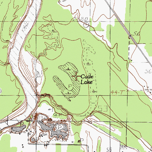 Topographic Map of Cade Lake, TX