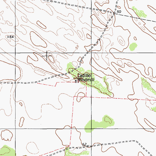 Topographic Map of Cadillo Windmill, TX
