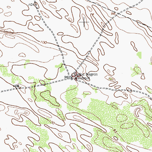 Topographic Map of Cados Negros Windmill, TX