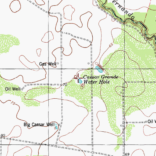 Topographic Map of Caesar Grande Water Hole, TX