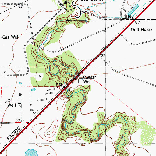 Topographic Map of Caesar Well, TX