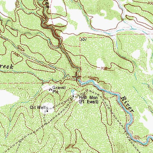 Topographic Map of Caiman Creek, TX