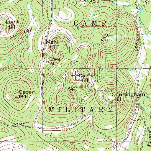 Topographic Map of Caisson Hill, TX