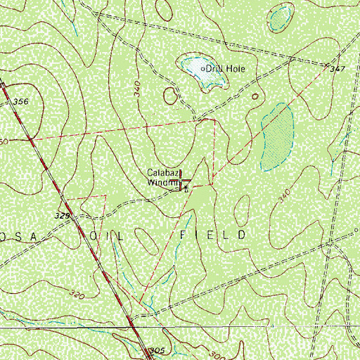 Topographic Map of Calabaza Windmill, TX