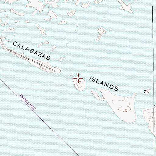 Topographic Map of Calabazas Islands, TX