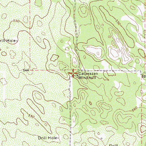 Topographic Map of Calavazas Windmill, TX