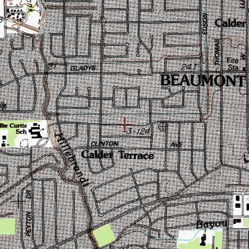Topographic Map of Calder Terrace, TX
