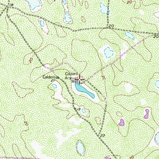 Topographic Map of Caldero Artesian Well, TX