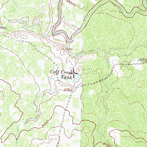 Topographic Map of Calf Creek Tank, TX
