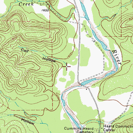 Topographic Map of Calf Hollow, TX