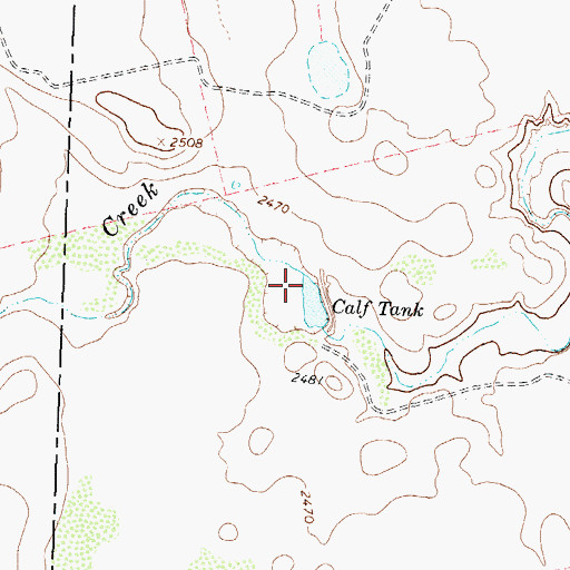 Topographic Map of Calf Tank, TX