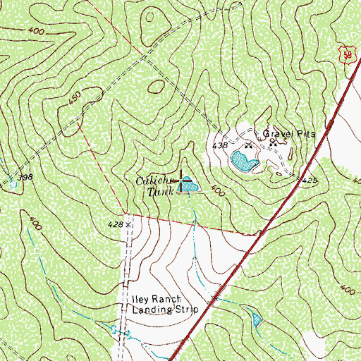 Topographic Map of Caliche Tank, TX