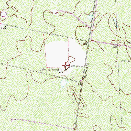 Topographic Map of Caliche Windmill, TX