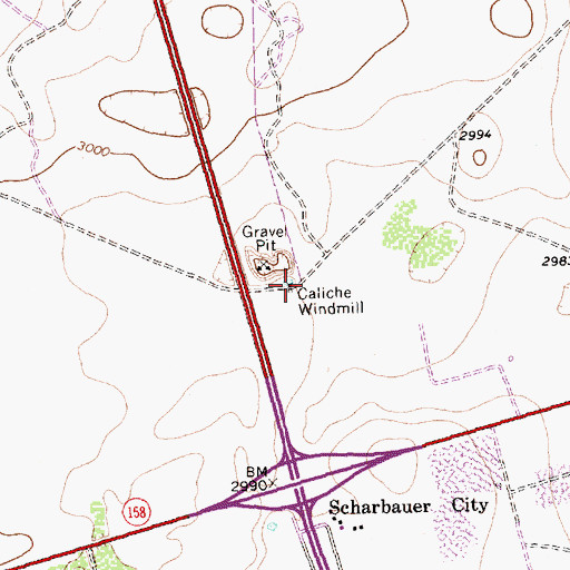 Topographic Map of Caliche Windmill, TX