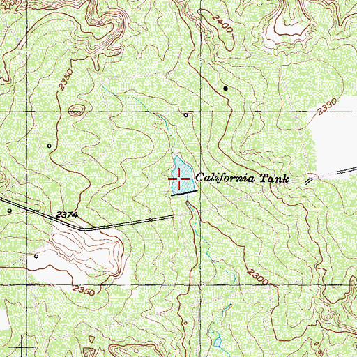Topographic Map of California Tank, TX