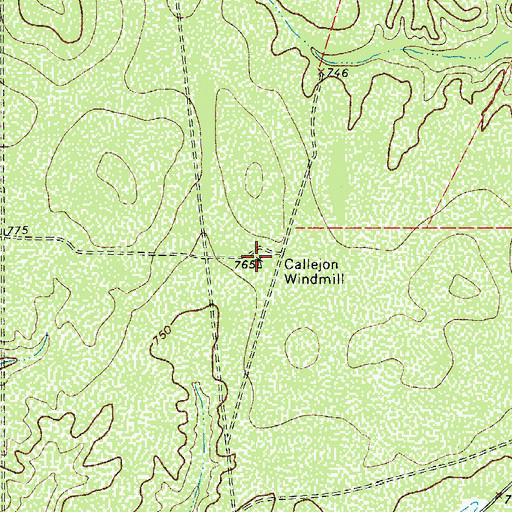 Topographic Map of Callejon Windmill, TX