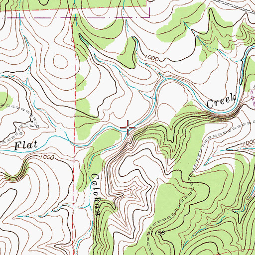 Topographic Map of Calohan Creek, TX