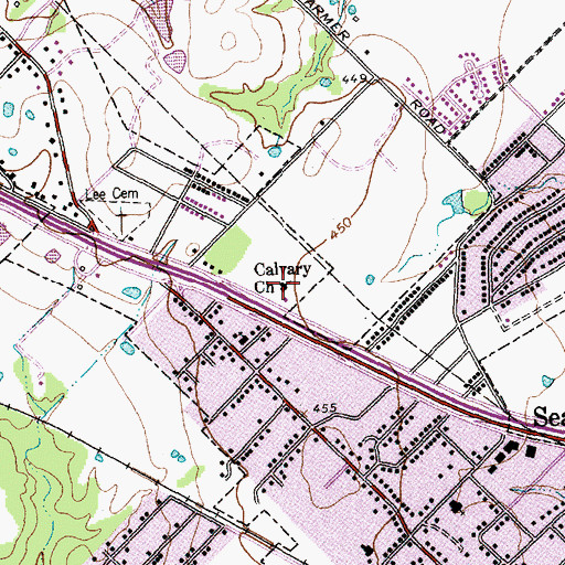 Topographic Map of Calvary Church, TX
