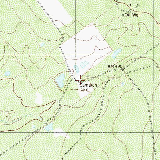 Topographic Map of Cameron Cemetery, TX