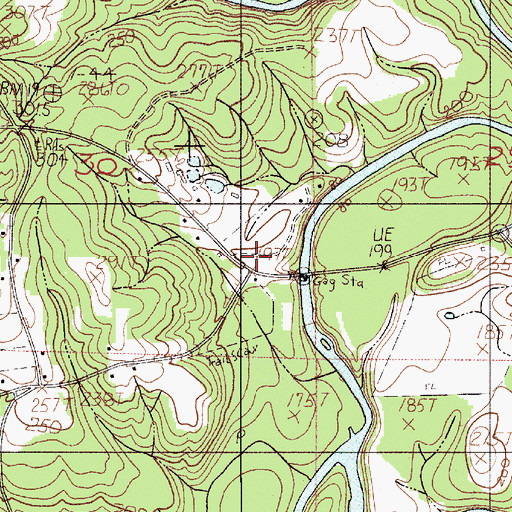 Topographic Map of Travis Bridge, AL