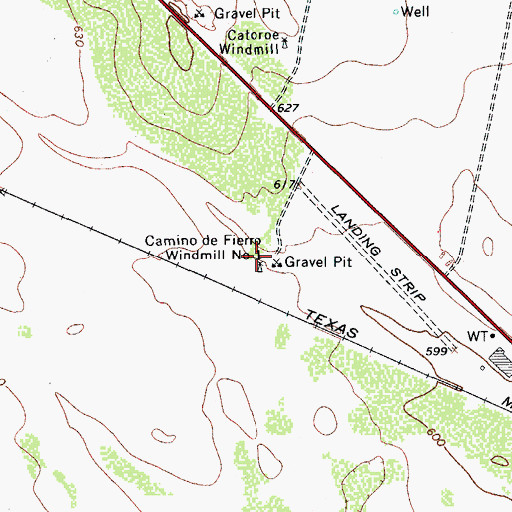 Topographic Map of Camino de Fierro Windmill Number 1, TX