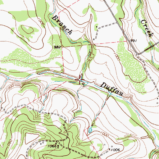 Topographic Map of Camp Branch, TX