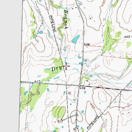Topographic Map of Camp Branch, TX