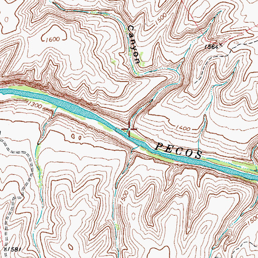 Topographic Map of Camp Canyon, TX