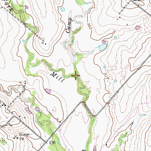 Topographic Map of Camp Creek, TX