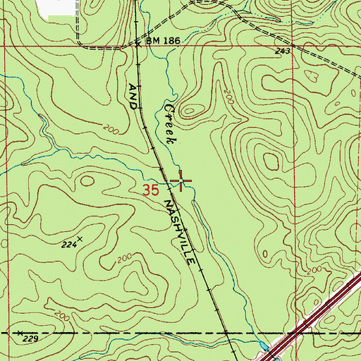Topographic Map of Rattlers Creek, AL