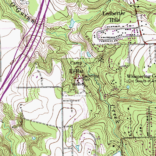 Topographic Map of Camp El-Har, TX