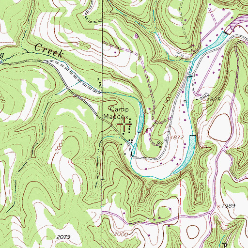Topographic Map of Camp Maddox, TX