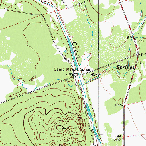 Topographic Map of Camp Mary Louise, TX
