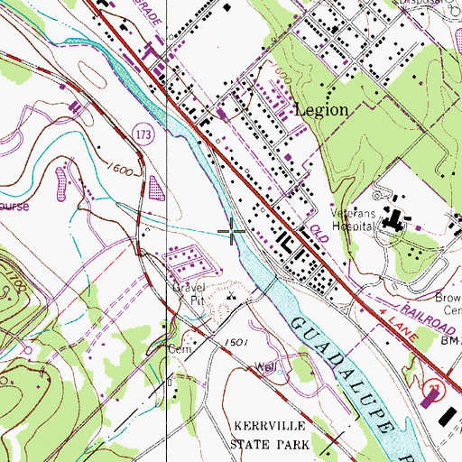 Topographic Map of Camp Meeting Creek, TX