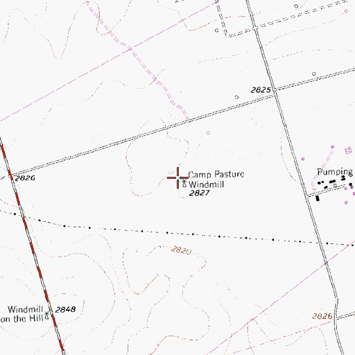 Topographic Map of Camp Pasture Windmill, TX