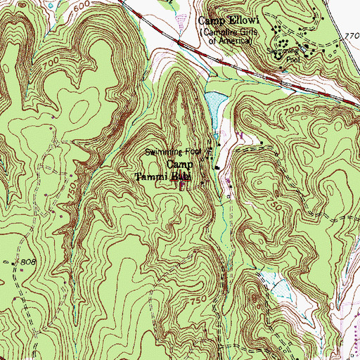 Topographic Map of Camp Tammi Babi, TX