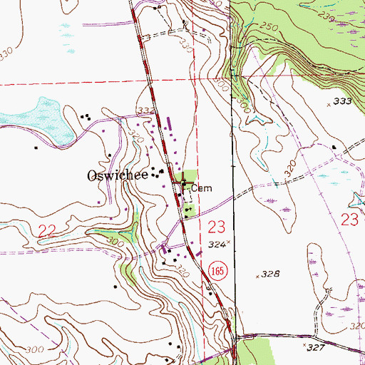Topographic Map of Alexandria Methodist Church, AL