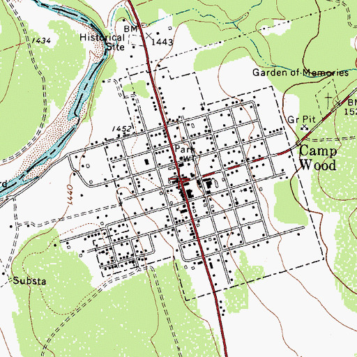 Topographic Map of Camp Wood, TX
