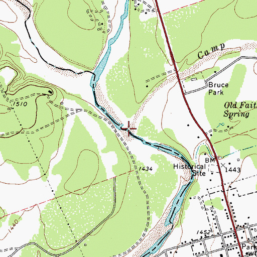 Topographic Map of Camp Wood Creek, TX