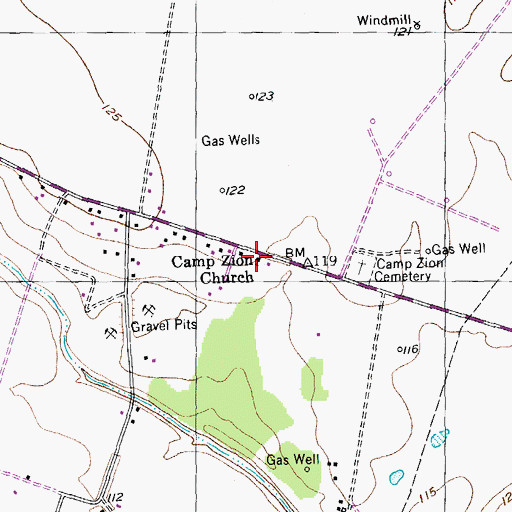 Topographic Map of Camp Zion Church, TX