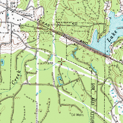 Topographic Map of Campbells Creek, TX