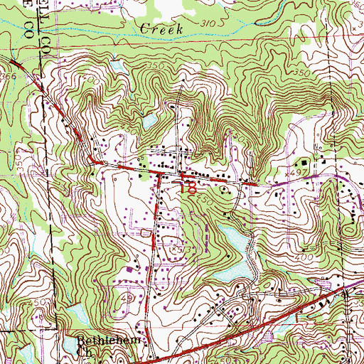 Topographic Map of Auburn Heights Baptist Church, AL