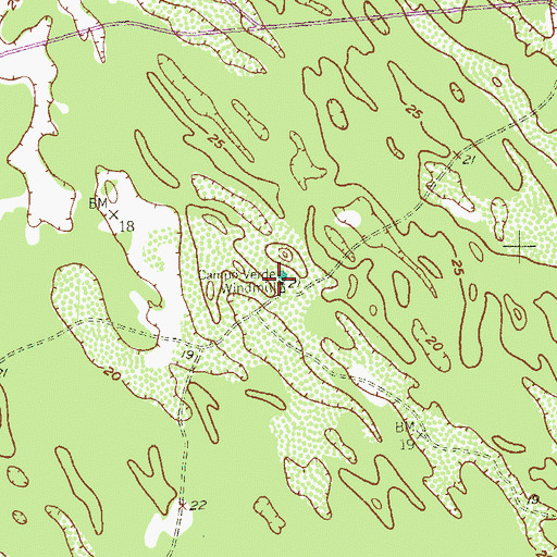 Topographic Map of Campo Verde Windmill, TX