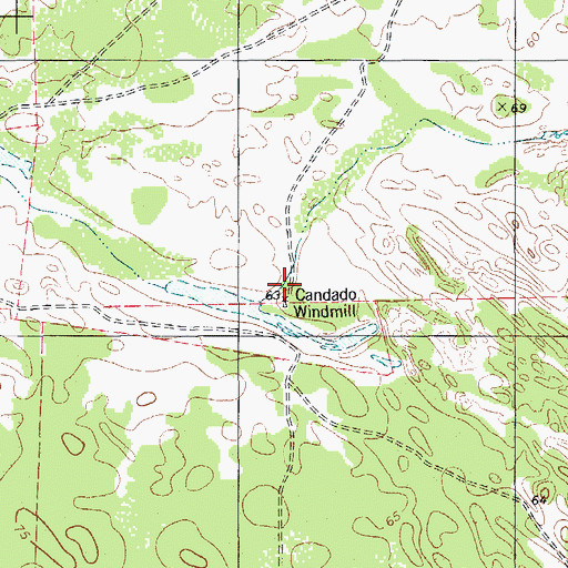 Topographic Map of Candado Windmill, TX